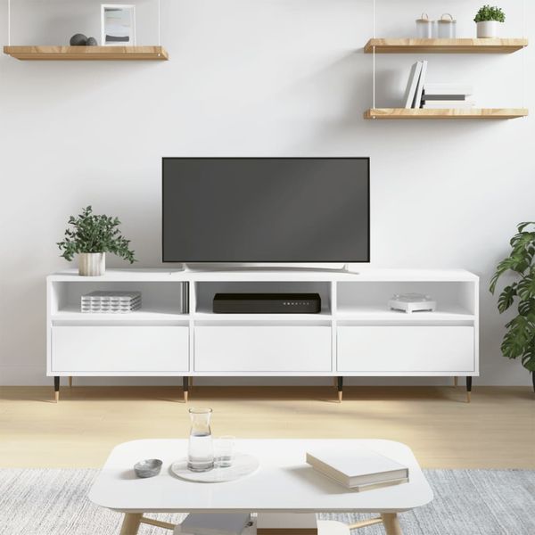 vidaXL TV skrinka biela 150x30x44,5 cm kompozitné drevo
