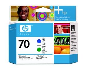 HP no 70 modrá a zelená tlačová hlava, C9408A