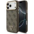 Púzdro Guess Magsafe 4G PU Leather Case s trojuholníkovým logom a zlatým kovovým rámom fotoaparátu pre iPhone 17 Pro Max čierna