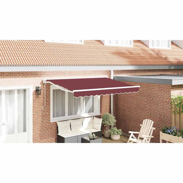 vidaXL Rám markízy Vínovo červená 300 x 200 cm Polyester s PU povrchom
