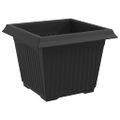 vidaXL Štvorcový črepník na kvety 6 ks Čierna 23 x 23 x 17,5 cm Plast