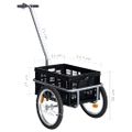 vidaXL Príves na bicykel s 50 l skladacou prepravkou, čierny 60 kg