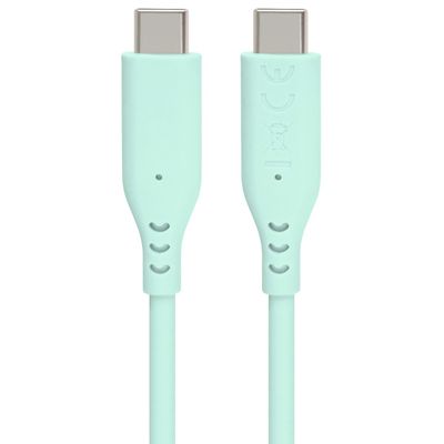 PremiumCord silikónový USB-C 60W, tyrkysový, 1.5m