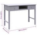 vidaXL Stôl sivý 108x45x76 cm masívne drevo paulovnia