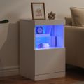 vidaXL Komoda s LED svetlami biela 41x37x67 cm