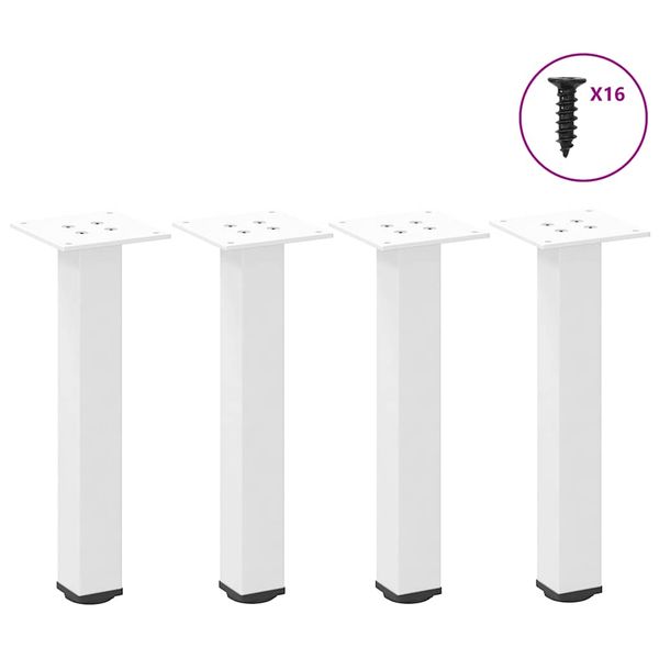 vidaXL Nohy konferenčného stolíka 4 ks biele 30-32 cm oceľové