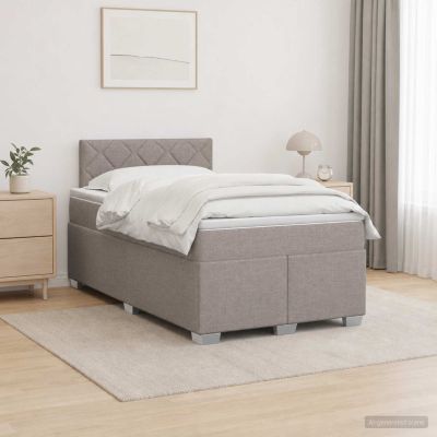 vidaXL Posteľ s boxspringom a matracom a LED Sivohnedá 120 x 190 cm