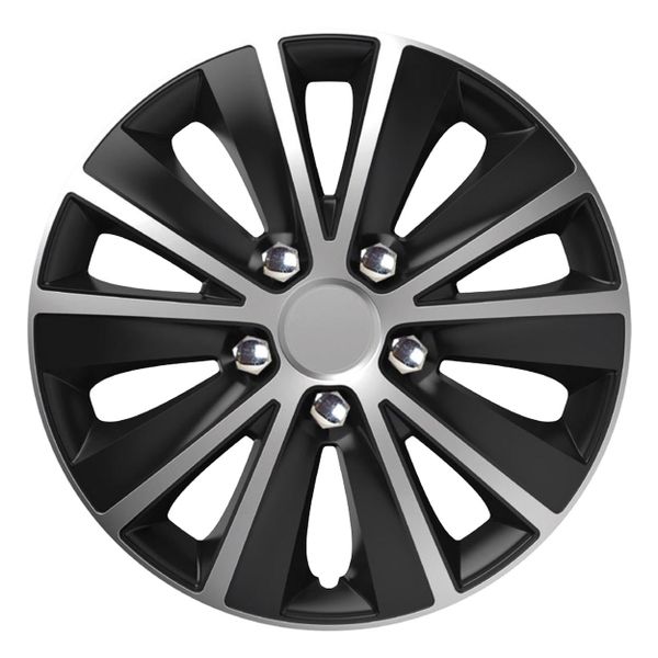 Poklica Rapide NC 16 "SILVER & BLACK (čierno-strieborná) s chrómovými skrutkami