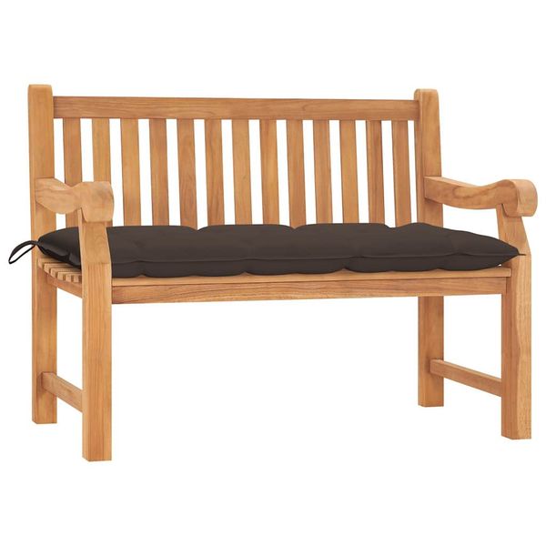 vidaXL Záhradná lavička s vankúšom 120 cm teakový masív