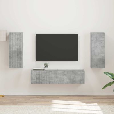 vidaXL Zostava TV skriniek 2 pcs Betónová šedá Kompozitné drevo