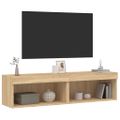 vidaXL TV skrinky s LED svetlami 2 ks dub sonoma 60x30x30 cm