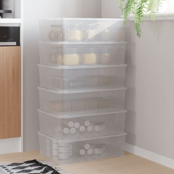 vidaXL Plastové úložné boxy 6 ks 25 l stohovateľné