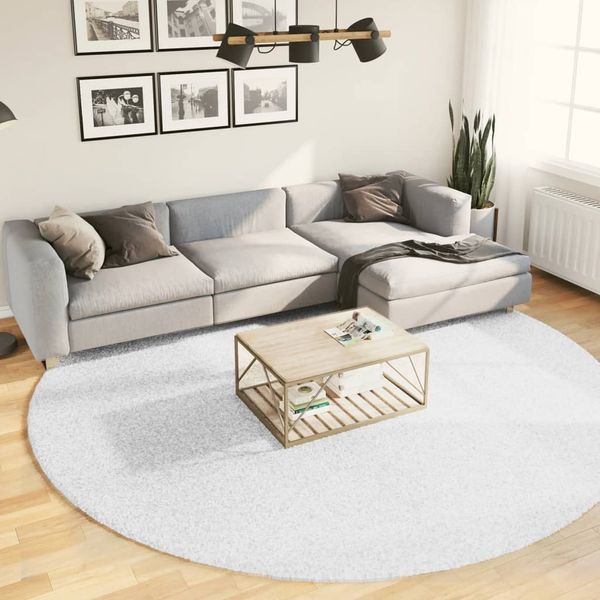 vidaXL Koberec OVIEDO, krátky vlas, sivý Ø 280 cm