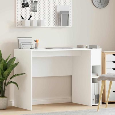 vidaXL Stôl Biela 109 x 50 x 78 cm Kompozitné drevo