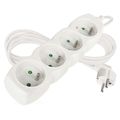 Predlžovací kábel 2 m / 4 zásuvky / biely / PVC / 1 mm2