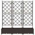 vidaXL Záhradný kvetináč 3 ks Hnedá 120 x 40 x 125,5 cm PP