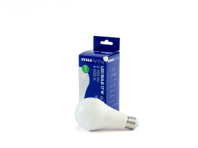 TESLA BL271740-1 – LED bulb žiarovka E27, 17W, 2100 lm, 4000K, denná biela
