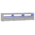 vidaXL TV skrinka s LED svetlami sivý dub sonoma 180x35x40 cm