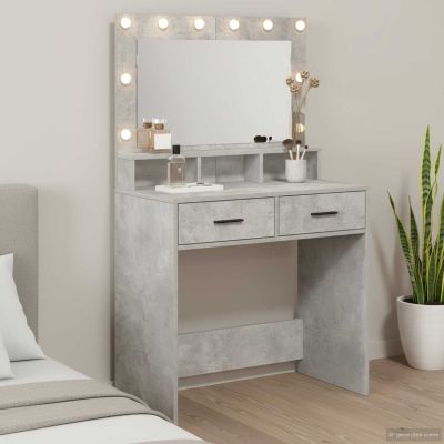 vidaXL Toaletný stolík Betónová šedá 79 x 41 x 135 cm Kompozitné drevo
