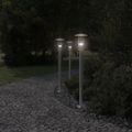 vidaXL Vonkajšie stojace lampy 3 ks strieborné 100cm nehrdzavej. oceľ