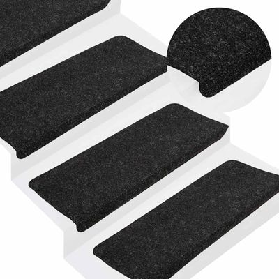 vidaXL Schodiskové rohože samolepiace 30 ks antracitové 65x24,5x3,5 cm