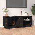 vidaXL TV skrinka čierna 105x34x40 cm masívna borovica