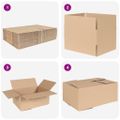 vidaXL Skladací box s úložiskom 50 ks Prírodná 35 x 24 x 15 cm Kartón