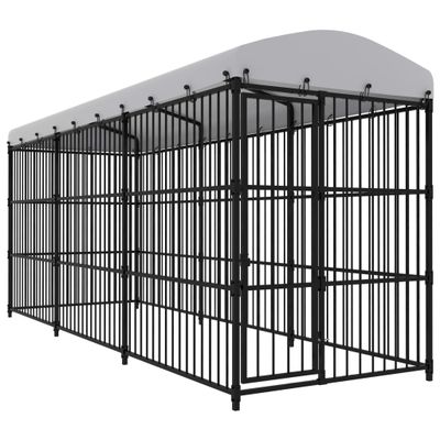 vidaXL Vonkajšia voliéra pre psov so strechou 450x150x210 cm