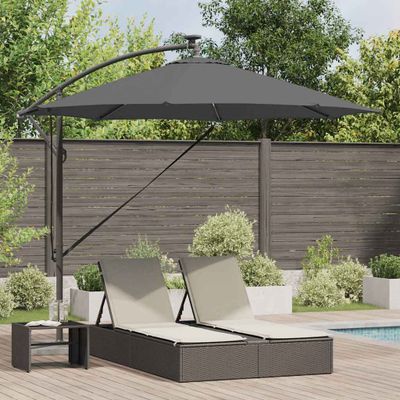 vidaXL Slnečník 294 x 294 x 248 cm Polyester a hliník Antracit