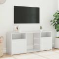 vidaXL TV skrinka s LED svetlami lesklá biela 120x30x50 cm