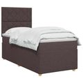 vidaXL Posteľ boxspring s matracom Tmavohnedá 100 x 200 cm Látka