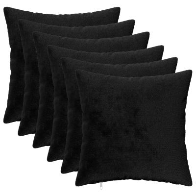 vidaXL Poťah na podložku 6 pcs HEERLEN Čierna 30 x 30 cm Flanel