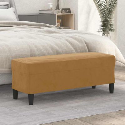 vidaXL Lavička hnedá 100x35x41 cm zamat