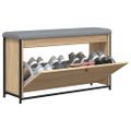 vidaXL Lavička na topánky s vyklápacou zásuvkou dub sonoma 102x32x56cm