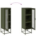 vidaXL Highboard Olive Green 36x39x123 cm Oceľ valcovaná za studena