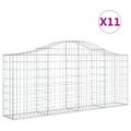 vidaXL Oblúkové gabionové koše 11ks 200x30x80/100cm pozinkované železo