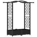 vidaXL Vyvýšený záhon s mriežkou a strechou Čierna 124 x 40 x 123 cm