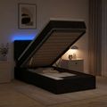 vidaXL Ottoman posteľ s matracom a LED Čierna 100 x 200 cm Látka