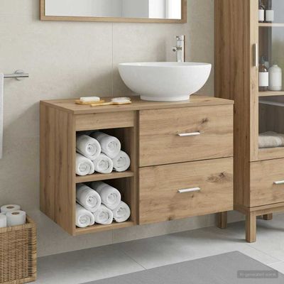 vidaXL Sada kúpeľňového nábytku 2 pcs Dub artisan Kompozitné drevo