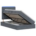 vidaXL LED úložná posteľ s matracom Tmavosivá 120 x 200 cm Zamat