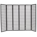 vidaXL Skladací paraván so 6 panelmi, japonský štýl 240x170 cm, čierny