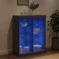 vidaXL Komoda s LED svetlami čierna 81x37x100 cm