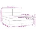 vidaXL Posteľ boxsping s matracom a LED krémová 200x200 cm látka