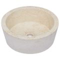 vidaXL Umývadlo krémové Ø40x15 cm mramor
