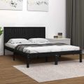 vidaXL Posteľný rám čierny borovicový masív 200x200 cm