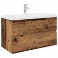 VidaXL drezová skrinka so vstavaným umývadlom a batériou Old Wood