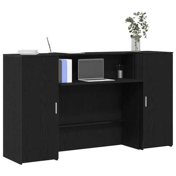 vidaXL Recepčný pult, čierny dub, 180x50x103,5 cm, imitácia dreva