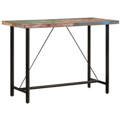 vidaXL Barový stôl 150x70x107 cm masívne recyklované drevo a železo