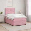 vidaXL Posteľ boxspring s matracom Ružová 120 x 200 cm Zamat