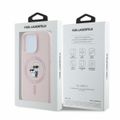 Karl Lagerfeld puzdro pre iPhone 16 Pro 6,3" KLHMP16LSCMKCRHP ružové tvrdé puzdro Silicone KC Heads Ring MagSafe
